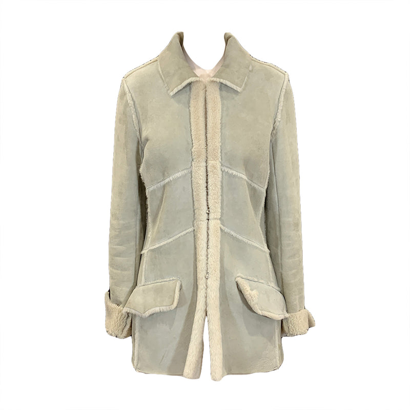 Chanel Sheepskin Beige and Grey coat