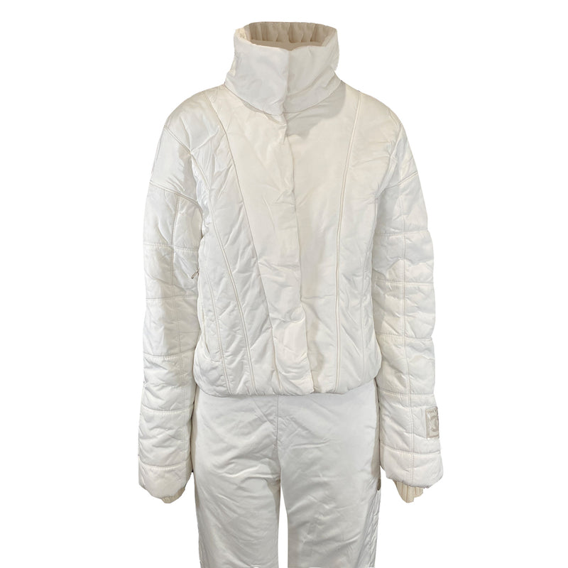 pre-owned Chanel white ski set - jacket and trousers | size FR38
