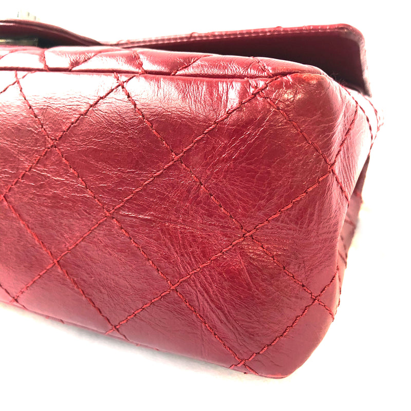 CHANEL 2.55 raspberry red leather handbag