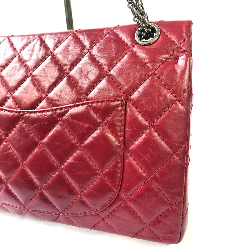 CHANEL 2.55 raspberry red leather handbag