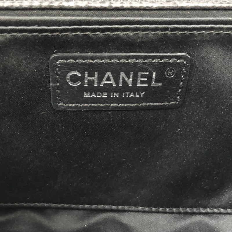 Chanel anthracite exotic leather clutch