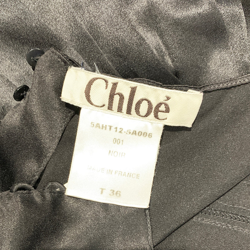 Chloé black silk open back top