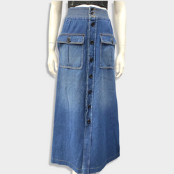 CHLOÉ  button down denim maxi skirt