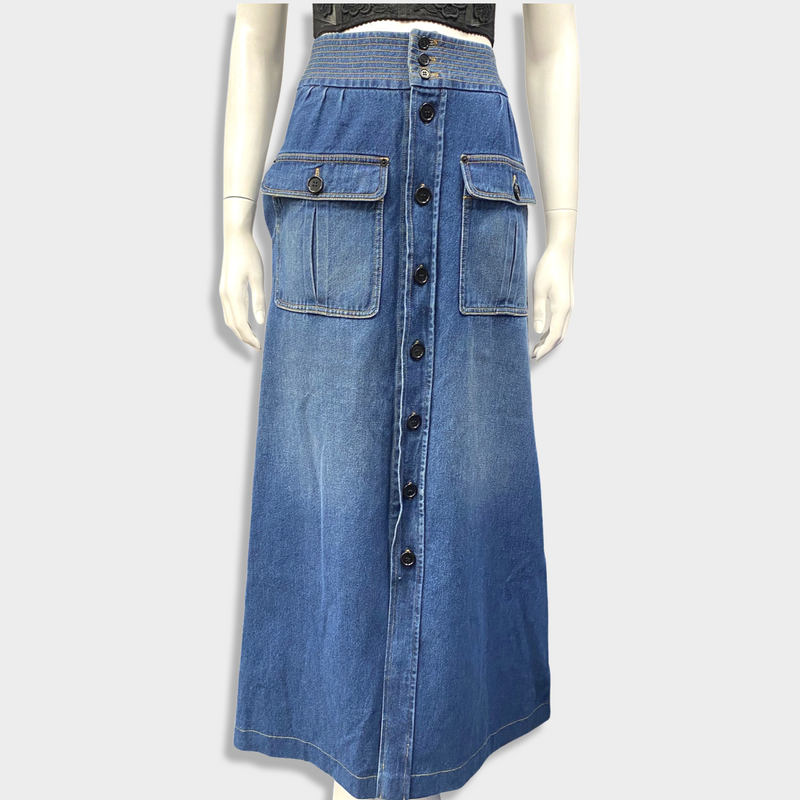 CHLOÉ  button down denim maxi skirt
