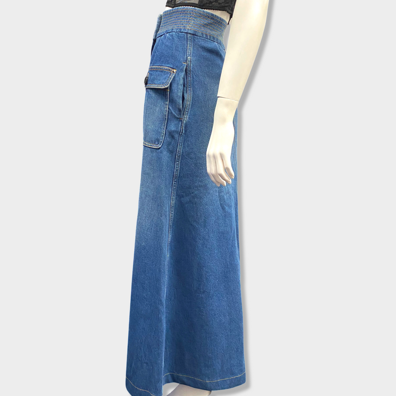 CHLOÉ  button down denim maxi skirt