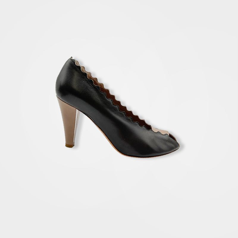 pre-loved CHLOÉ toupe leather heels | Size EU37 UK4