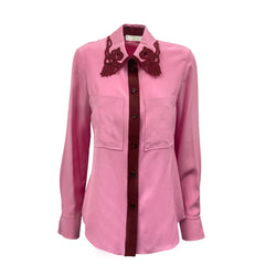 pre-loved CHLOÉ candy pink silk blouse | Size UK8