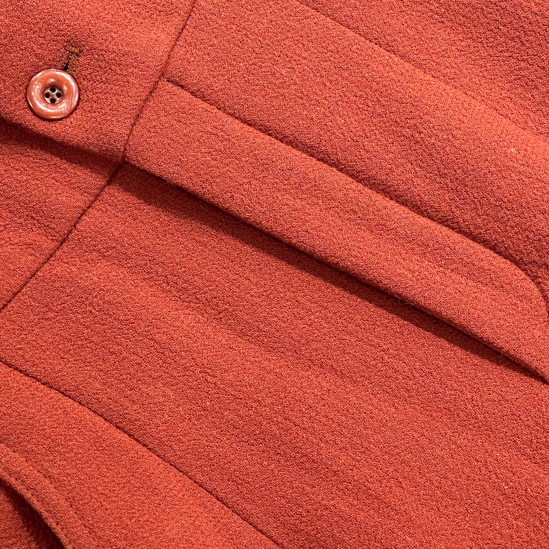 second hand Chloé wool orange high-waisted wide-leg trousers 