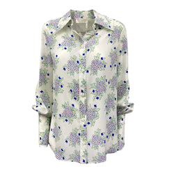 pre-loved CHLOÉ white silk floral print blouse | Size UK8