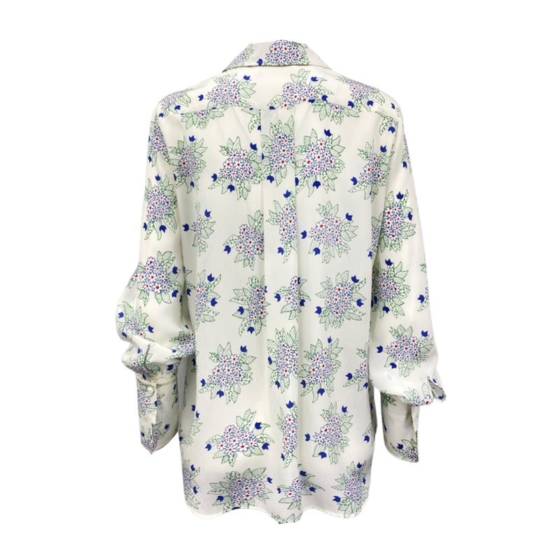 CHLOÉ white silk floral print blouse