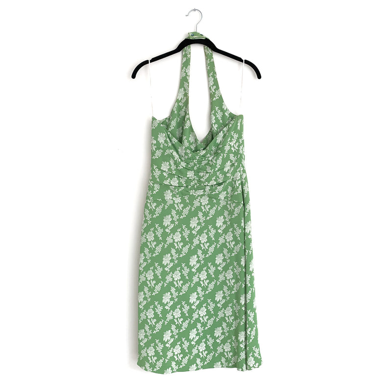 CHLOÉ green and ecru flower print dress