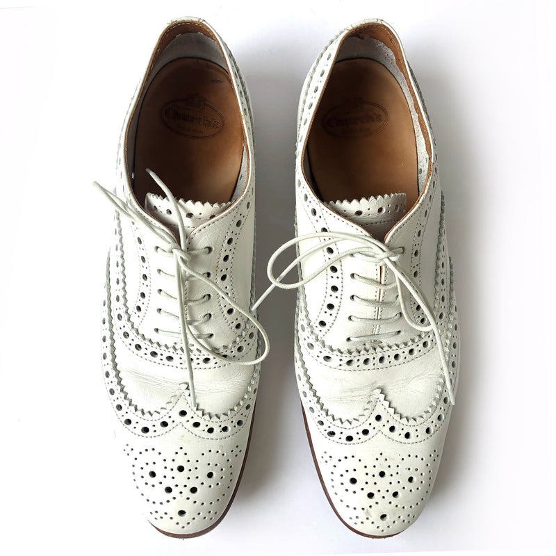 CHURCH'S Burwood off-white leather lace up loafers