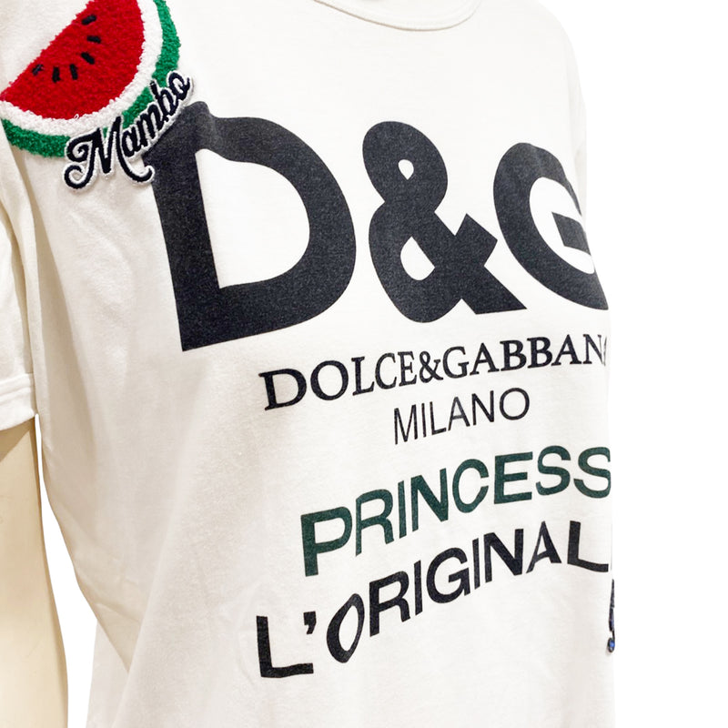 pre-owned DOLCE&GABBANA white and multicolour print cotton t-shirt | Size IT40