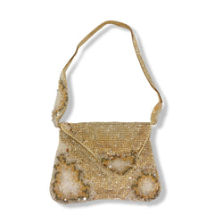 pre-loved DANIEL SWAROVSKI light gold crystal embellished mini handbag