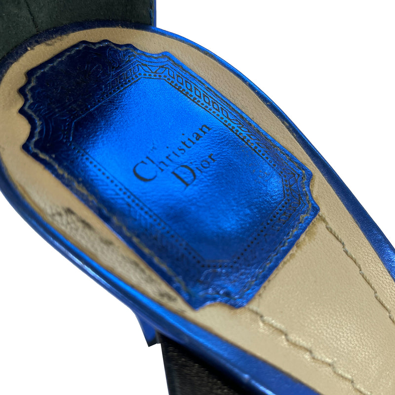Christian Dior metallic blue heels