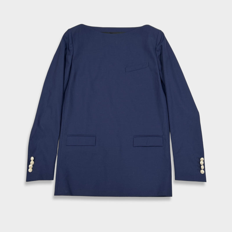 pre-loved DIOR navy woolen top | Size 44
