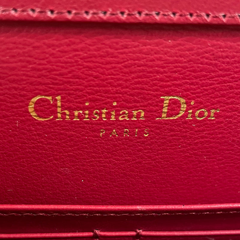 Christian Dior red patent leather clutch