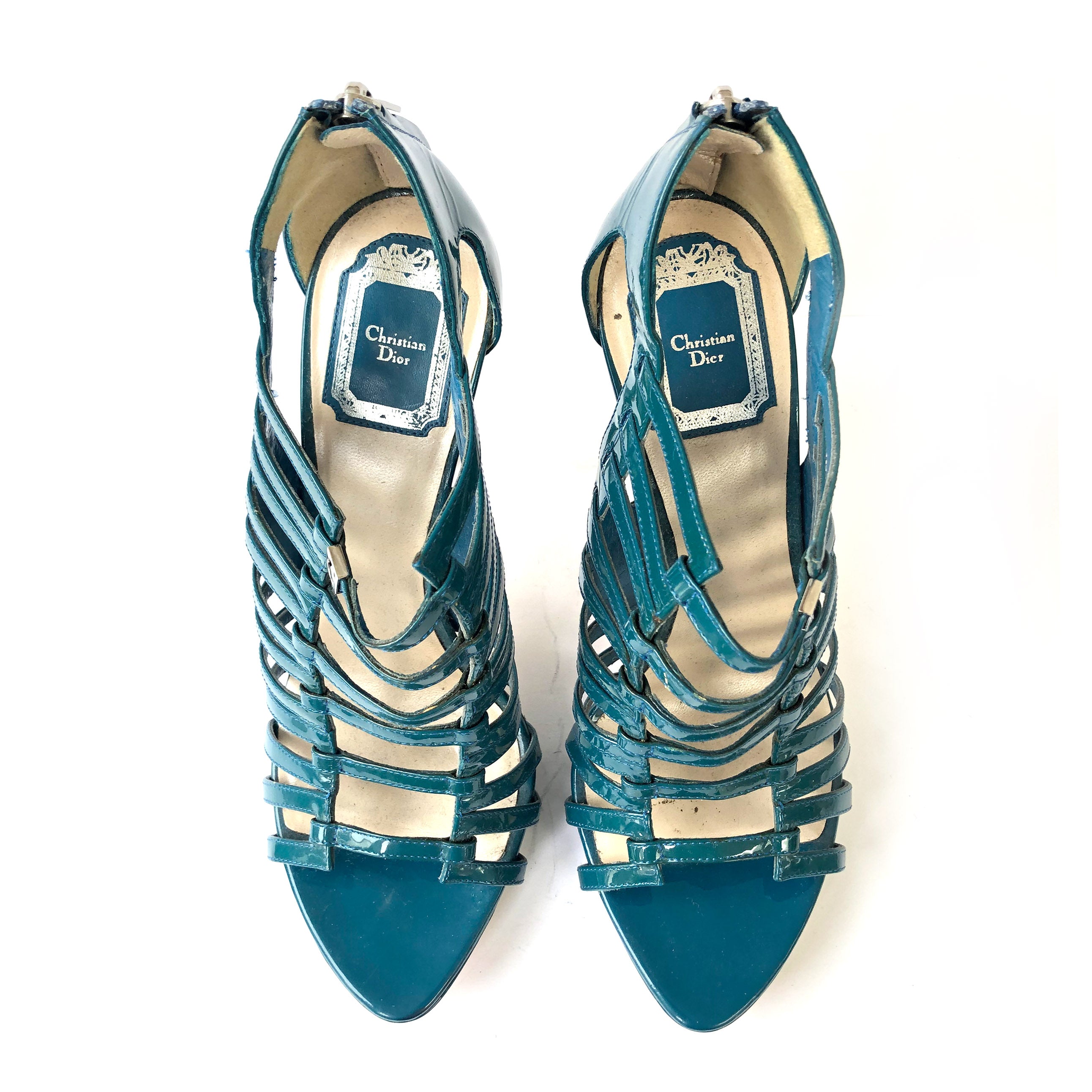 Christian Dior White Patent Leather J'Adior Slingback Pumps