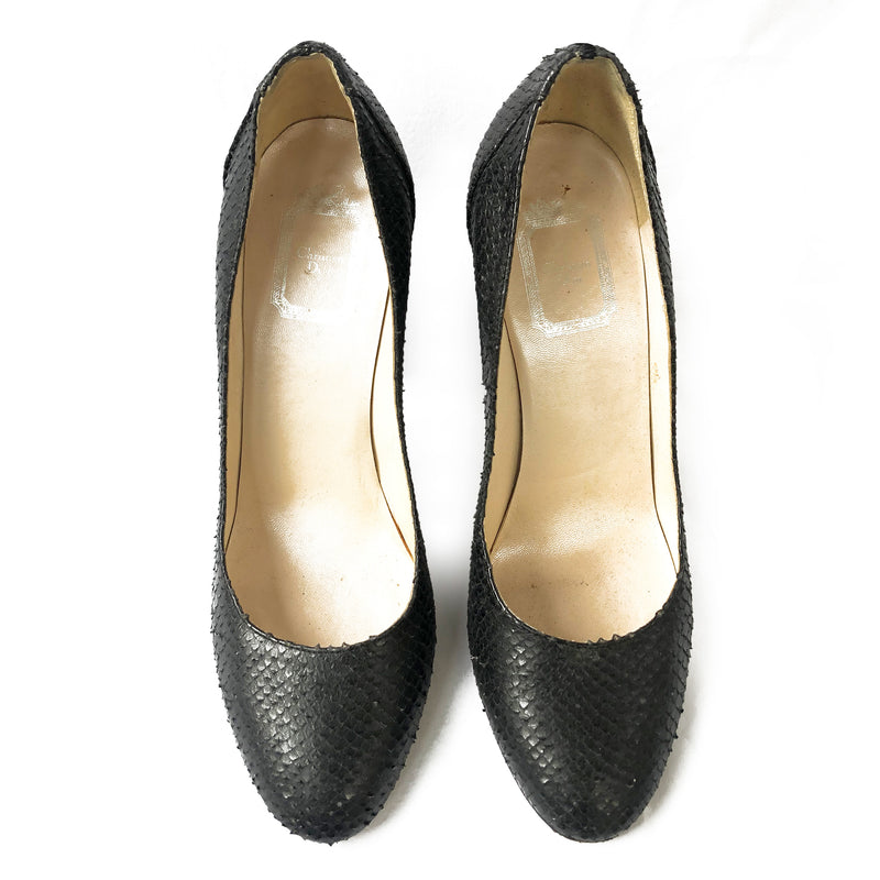 DIOR black python pumps