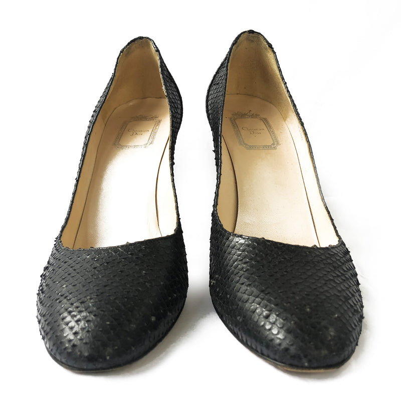 DIOR black python pumps
