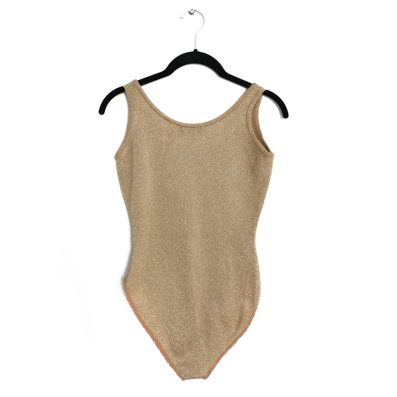 DKNY gold metallic knitted body