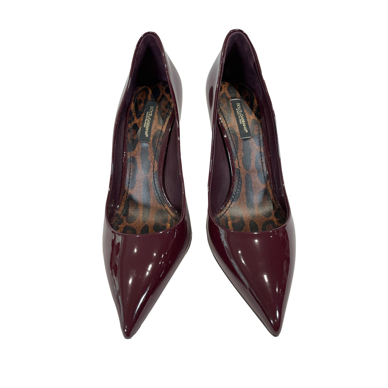 second-hand Dolce&Gabbana plum-purple patent leather heels | Size 37