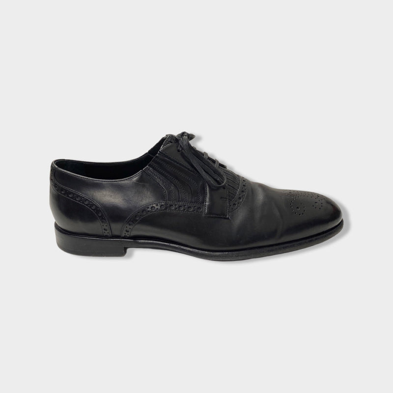 pre-owned DOLCE&GABBANA black leather Oxford shoes | Size EU42