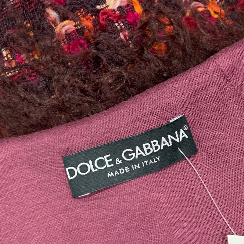 Dolce&Gabbana red tweed jacket with alpaca collar