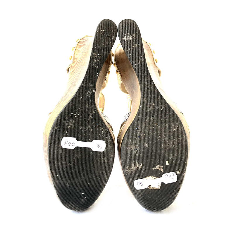 DOLCE&GABBANA gold and silver wedges