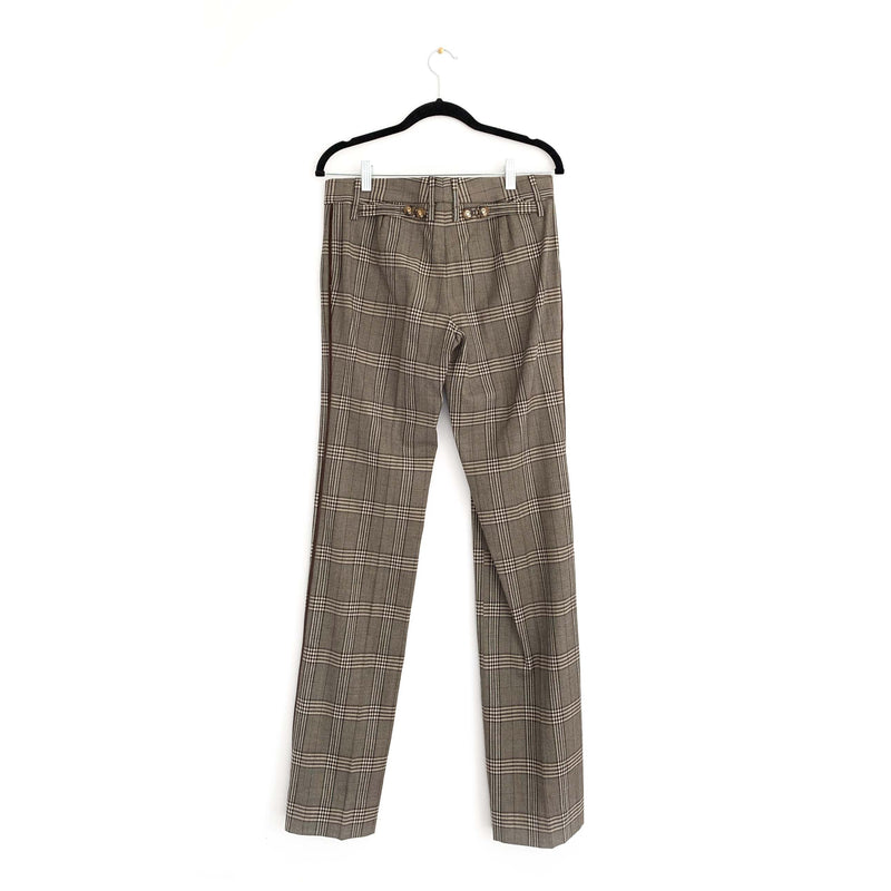 DOLCE&GABBANA grey and beige check print trousers