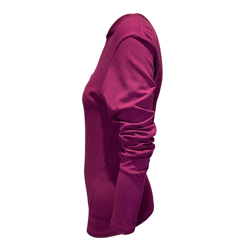 Second Hand Donna Karan purple long-sleeve cutout top