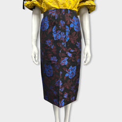 pre-loved ERDEM multicolour brocade skirt | Size S
