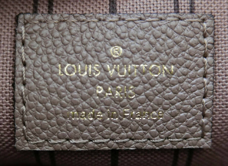 Louis Vuitton taupe leather Mazarine PM handbag with embossed monogram