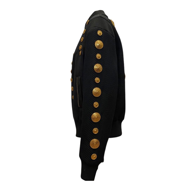 Fausto Puglisi black cotton jacket with ornamentation and print