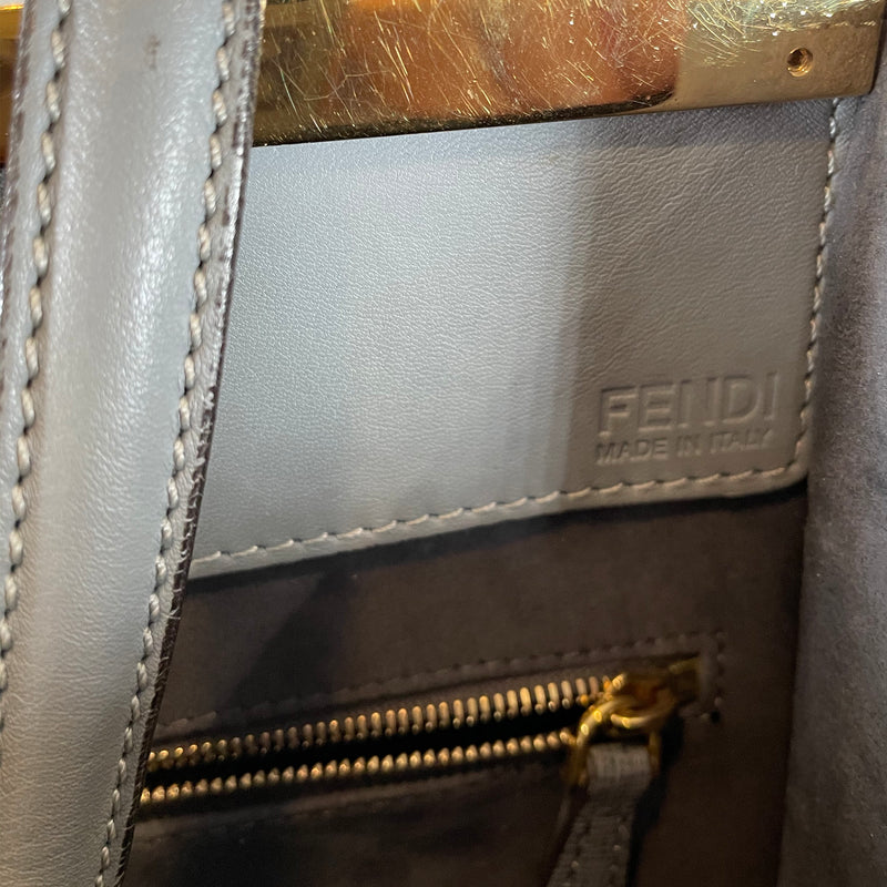 Fendi 2 Jours grey leather tote