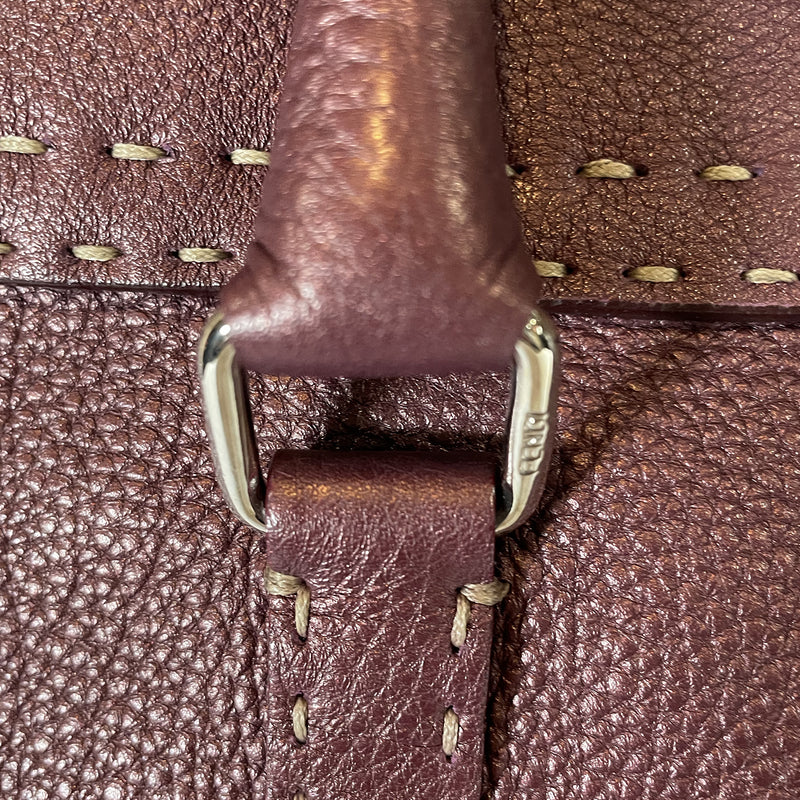 Fendi leather burgundy handbag