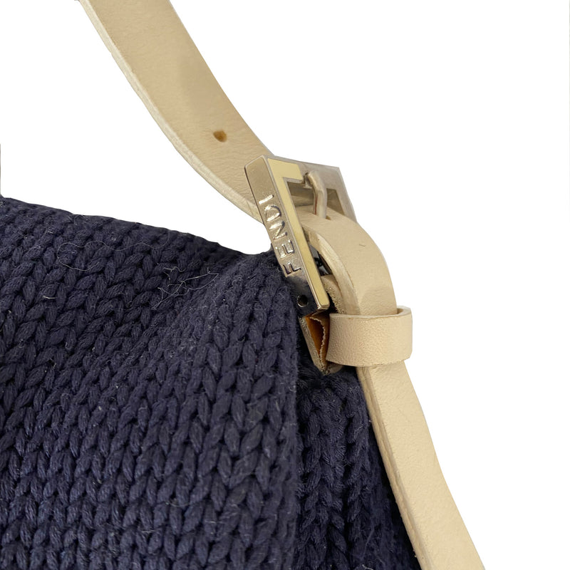 Fendi navy knitted handbag