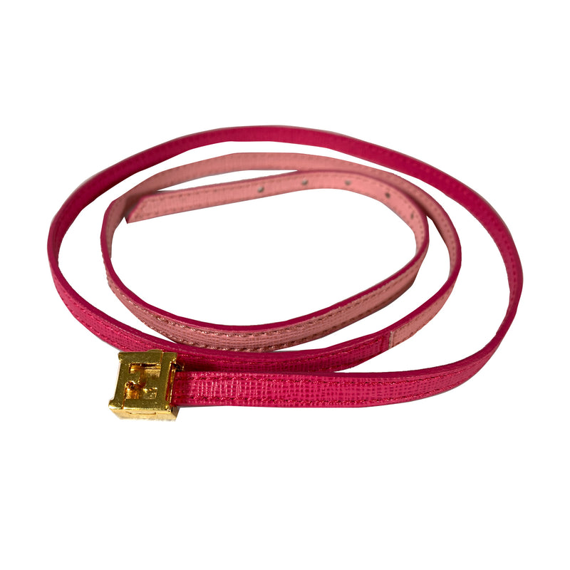 Fendi fuchsia pink leather belt 