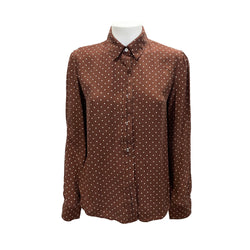 pre-loved Frame cinnamon polka dot print blouse | Size S