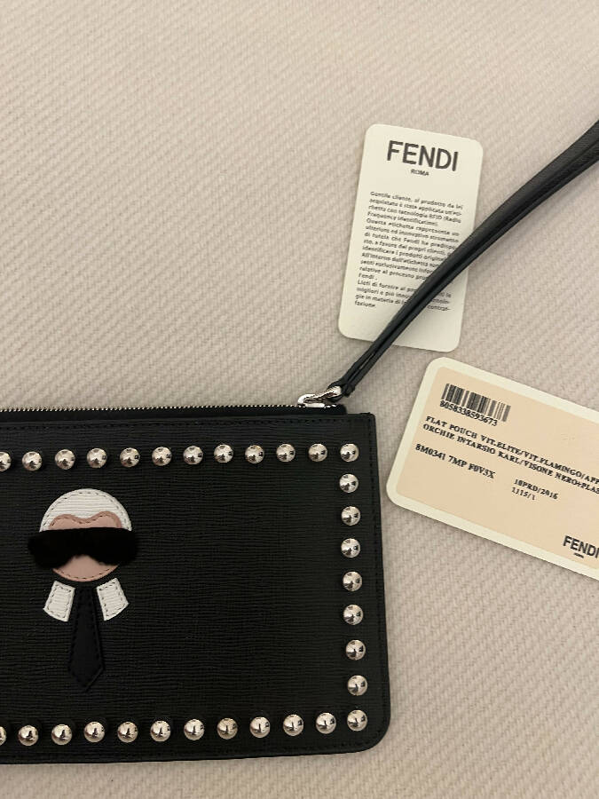 Fendi black leather wallet on chain karl lagerfeld leather clutch