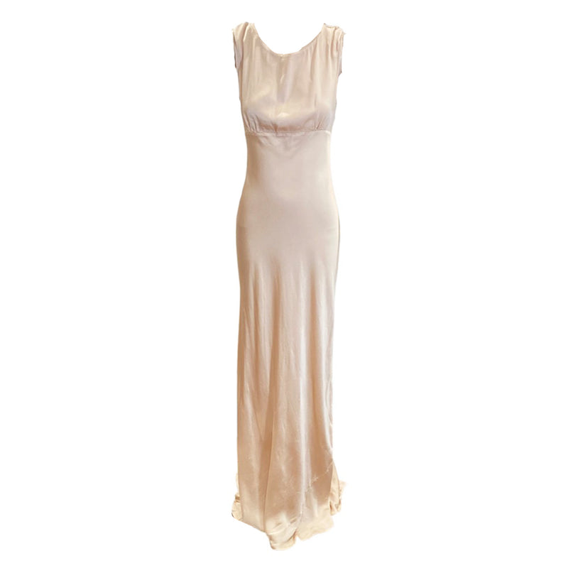 pre-owned GHOST powder peach sleeveless viscose maxi dress | Size S