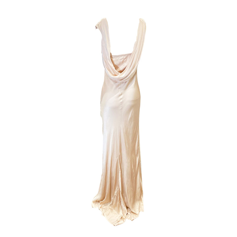 second-hand GHOST powder peach sleeveless viscose maxi dress | Size S