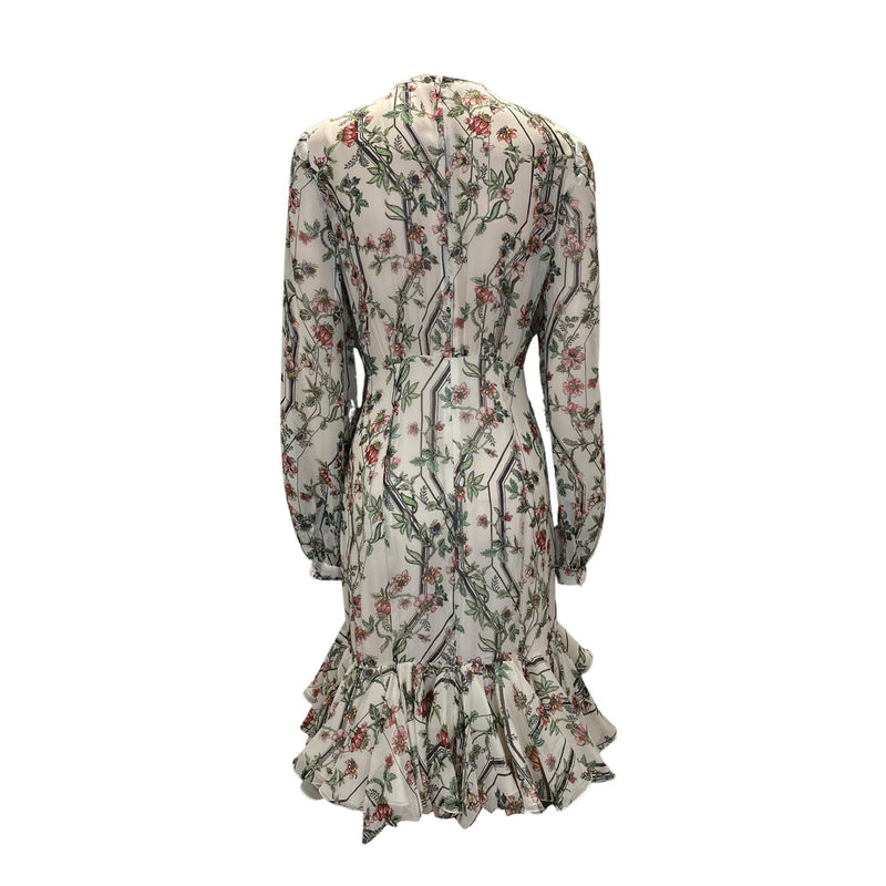 pre-loved GIAMBATTISTA VALLI floral print mid-length silk dress | Size IT40