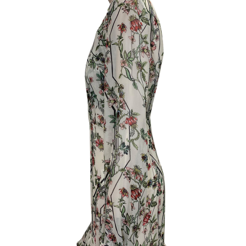GIAMBATTISTA VALLI floral print mid-length silk dress