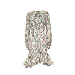 pre-owned GIAMBATTISTA VALLI floral print mid-length silk dress | Size IT40