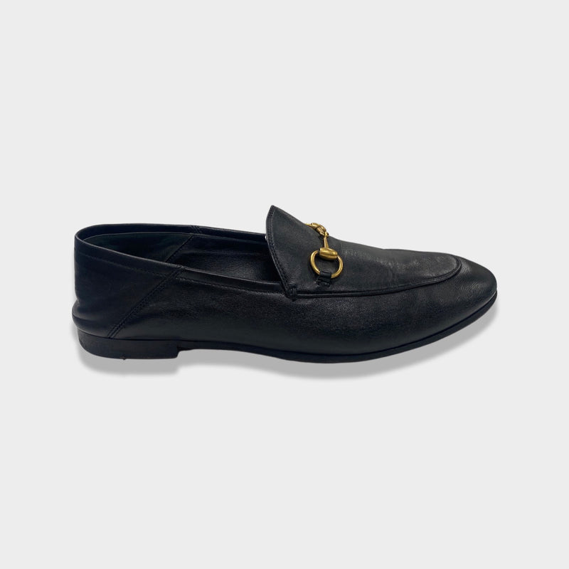 pre-owned GUCCI black leather loafers | Size 38