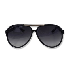 pre-owned GUCCI black Navigator frame sunglasses