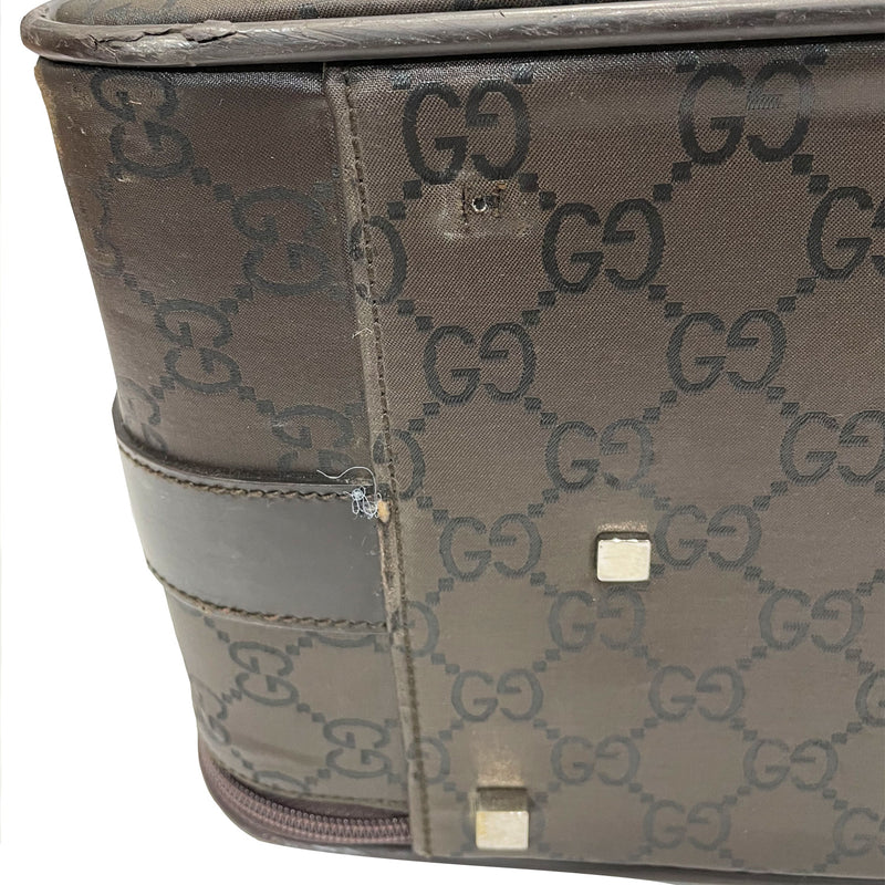 Gucci brown logo suitcase