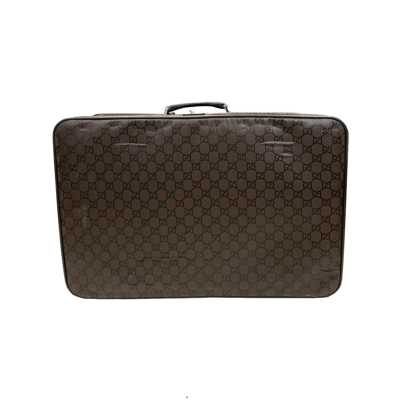 used Gucci brown logo suitcase sale