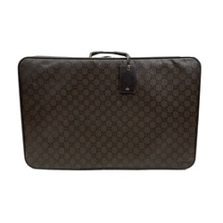 second hand Gucci brown logo suitcase